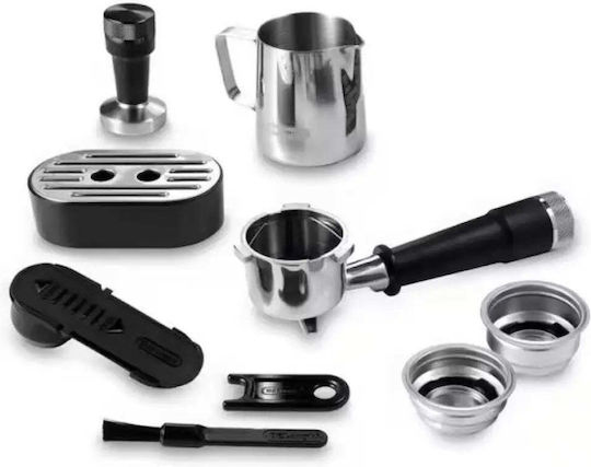 De'Longhi Dedica Maestro Plus Еспресо Кафемашина 1450W Налягане 15bar за Капучино Сребриста EC950.M