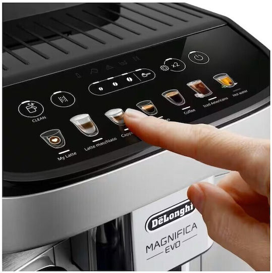 De'Longhi Magnifica Evo Milk Automatic Espresso Coffee Machine 1450W Pressure 15bar for Cappuccino with Grinder Black ECAM290.85.SBX