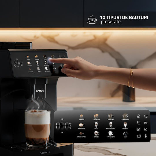 Samus Sublime 19 Automat de Espresso 1400W Presiune 19bar pentru Cappuccino Neagră
