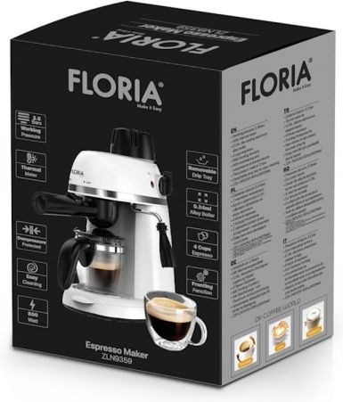 Zilan Mașină de Espresso 800W Presiune 3.5bar Albă ZLN9359