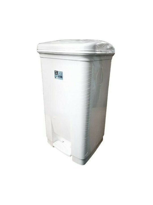 Viomes Waste Bin Waste Plastic with Pedal White 40lt 1pcs