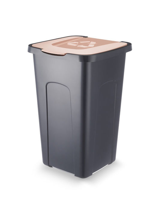 Recycling Mülleimer Kunststoff Braun 50lt