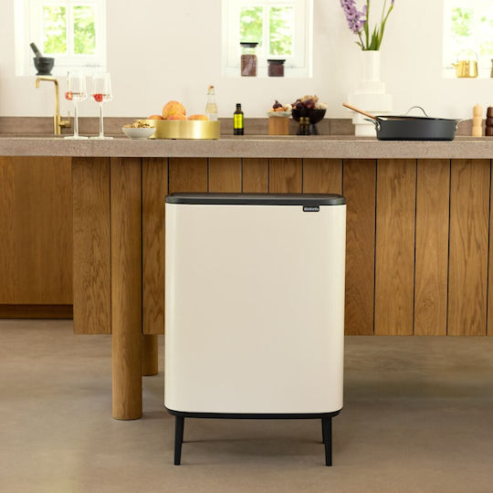 Brabantia Кошче Bo Touch за Боклук Пластмасово Тласък 60л Бежово
