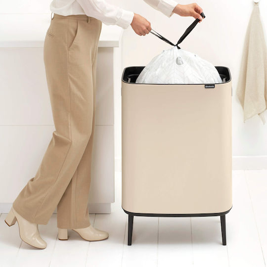 Brabantia Кошче Bo Touch за Боклук Пластмасово Тласък 60л Бежово