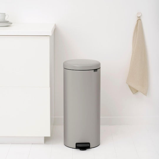 Brabantia Brabantia Mülleimer NewIcon mit Pedal Kunststoff mit Pedal Graue 30lt