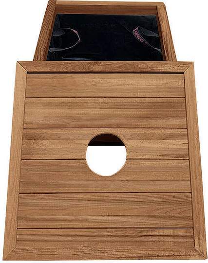 Holz-Abfalleimer Quadrat 50x50x40 60L-tesias Holzprodukte