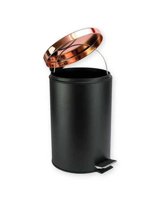 Viosarp Waste Bin Waste Metallic with Pedal Black 20lt 1pcs