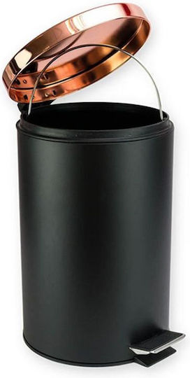 Viosarp Waste Bin Waste Metallic with Pedal Black 20lt 1pcs