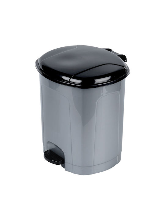 Berilo Plastic Waste Bin with Pedal Grey 21L