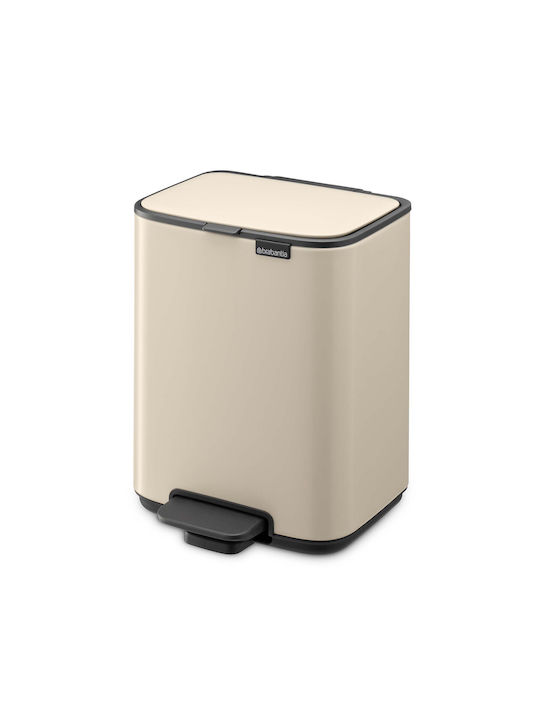 Brabantia Coș de Gunoi Plastic cu Pedală Bej 4lt 1buc