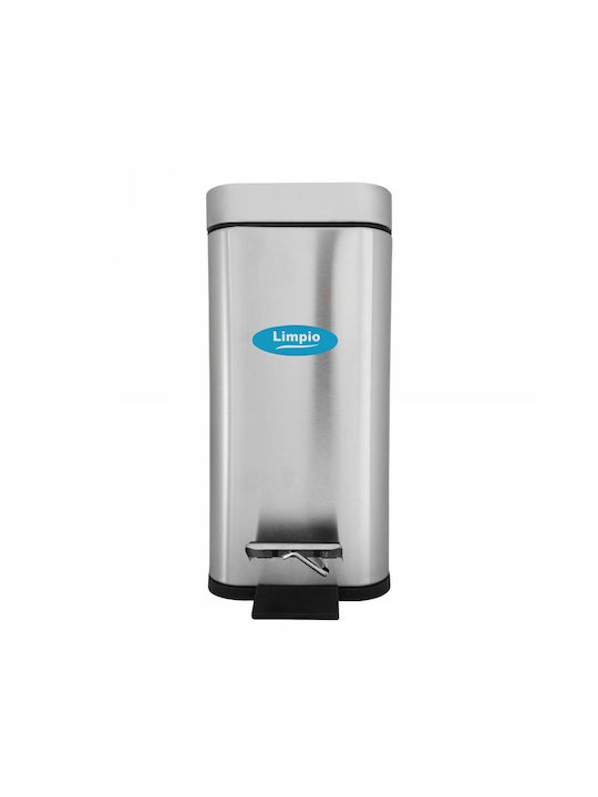 Limpio Waste Bin from Inox Steel with Pedal Silver 5lt