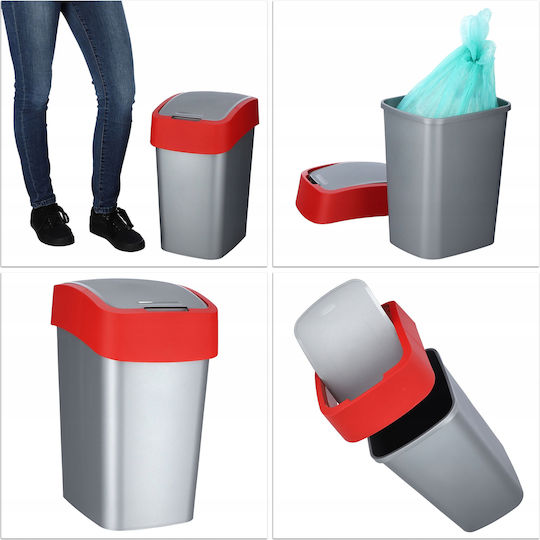 Curver Coș Flip Bin De Gunoi Din Plastic Cu Capac Oscilant Roșu 25lt