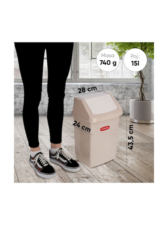 Curver Waste Bin Waste Plastic Beige 15lt 1pcs