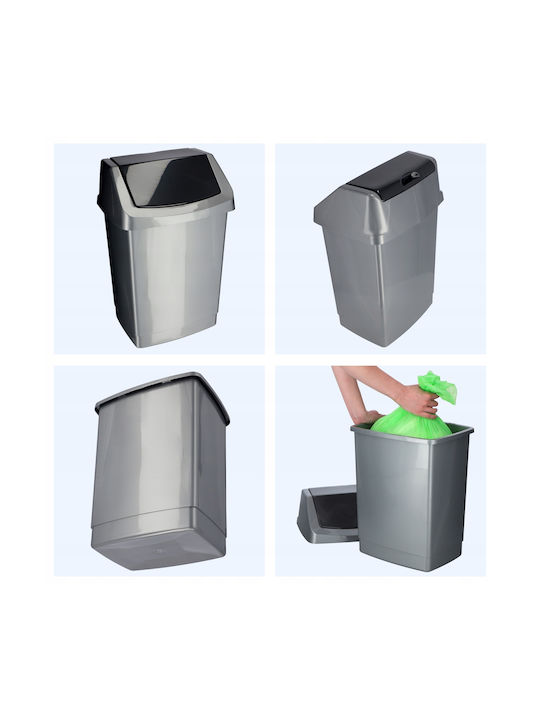 Curver Coș de Gunoi Metal Gri 25lt 1buc