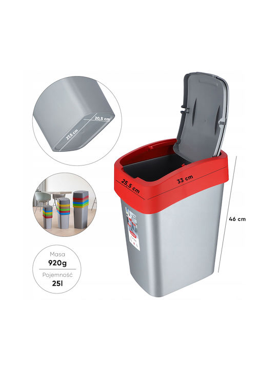 Curver Flip Bin Κάδος Απορριμμάτων Πλαστικός Κόκκινος 25lt
