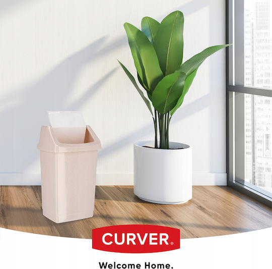 Curver Κάδος Click-It Απορριμμάτων Πλαστικός με Αιωρούμενο Καπάκι Μπεζ 15lt