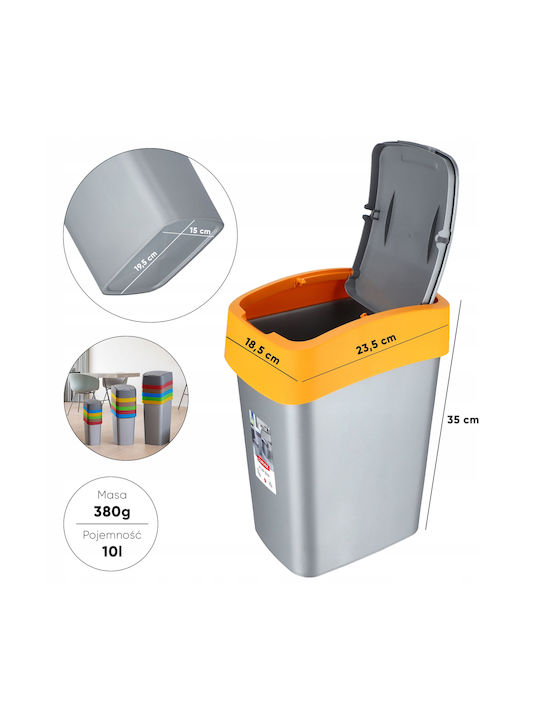 Curver Flip Bin Κάδος Απορριμμάτων Πλαστικός Πορτοκαλί 10lt