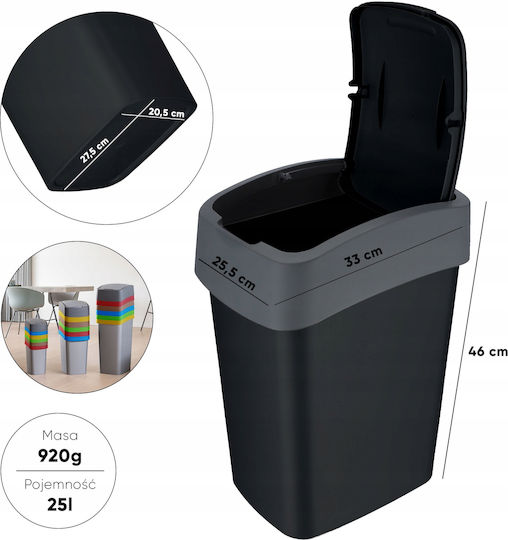 Curver Curver Flip Bin Mülleimer Kunststoff Schwarz 25lt