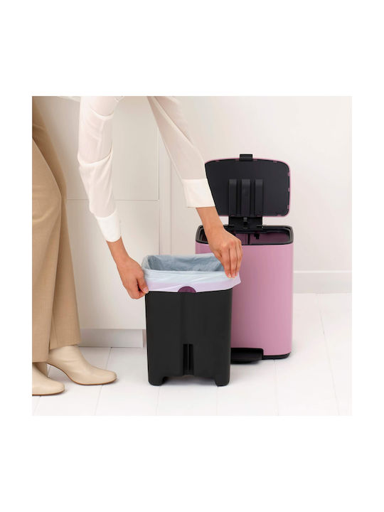 Brabantia Bo Pedal Kunststoff Mülleimer mit Pedal Rosa 12lt