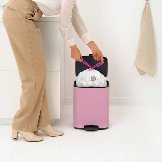 Brabantia Κάδος Bo Pedal Απορριμμάτων Πλαστικός με Πεντάλ 12lt Ροζ