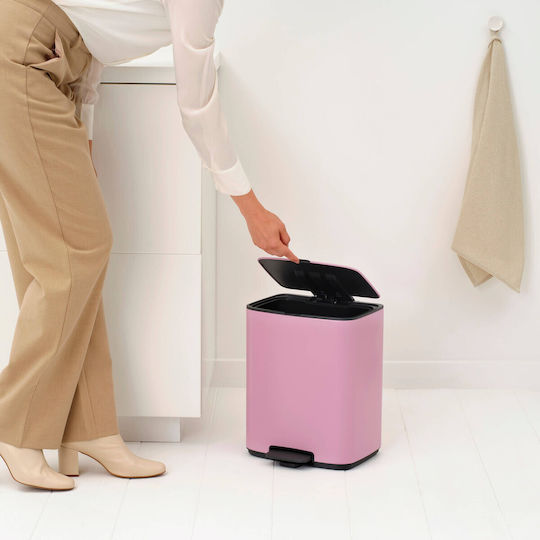Brabantia Κάδος Bo Pedal Απορριμμάτων Πλαστικός με Πεντάλ 12lt Ροζ
