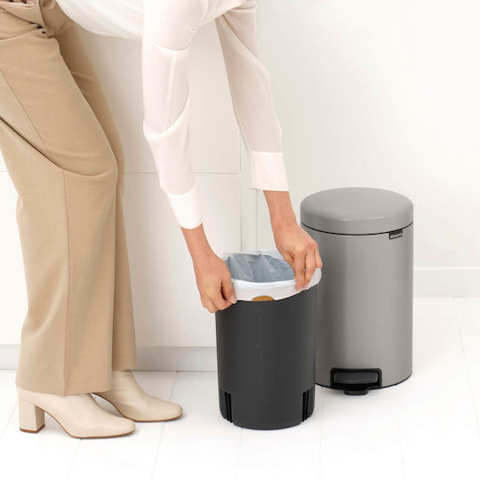 Brabantia NewIcon Pedal Waste Bin Plastic with Pedal Grey 12lt