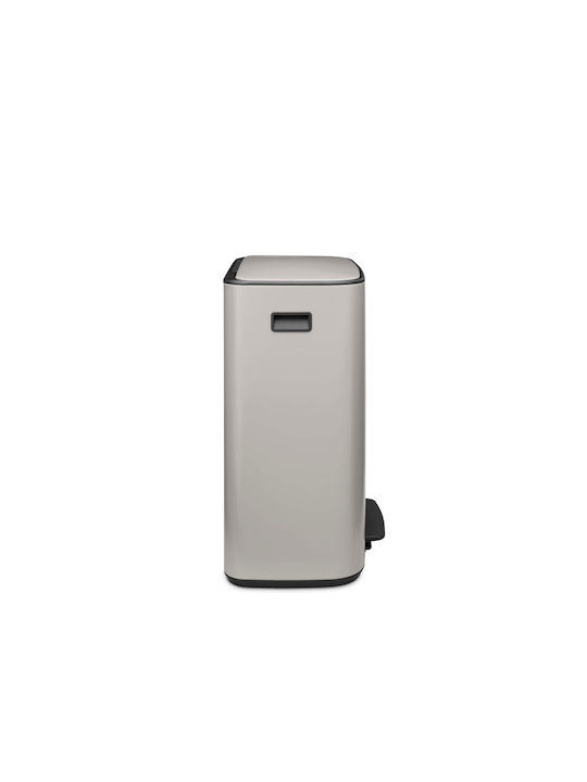Brabantia Bo Pedal Mülleimer Kunststoff mit Pedal Graue 60lt
