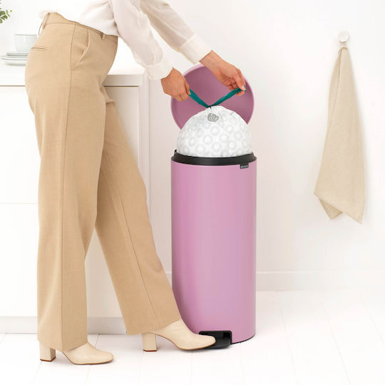 Brabantia Κάδος NewIcon Pedal Απορριμμάτων Πλαστικός με Πεντάλ Ροζ 30lt