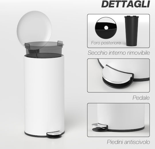 HomCom HomCom Kunststoff Mülleimer Mit Pedal 30l Beiges