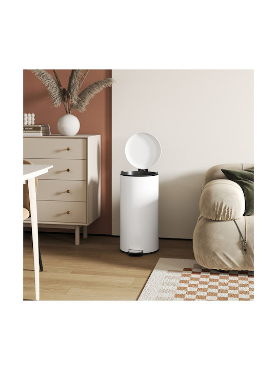 HomCom Waste Bin Waste Plastic with Pedal Beige 30lt 1pcs