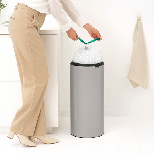 Brabantia Кошче Touch New за Боклук Пластмасово Тласък Сиво 30л