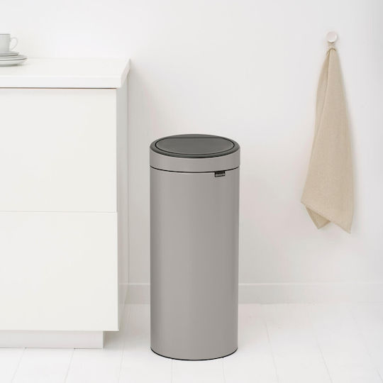 Brabantia Кошче Touch New за Боклук Пластмасово Тласък Сиво 30л