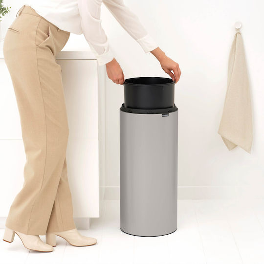 Brabantia Кошче Touch New за Боклук Пластмасово Тласък Сиво 30л