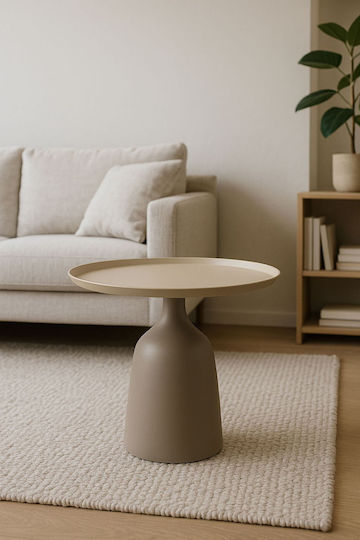 Round Side Table Whisper Metal Beige W48xL48xH42.5cm