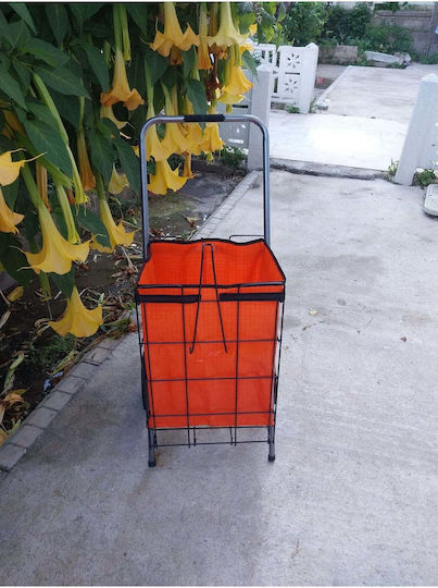 Υφασμάτινο Καρότσι Λαϊκής Πορτοκαλί 100x40x55cm