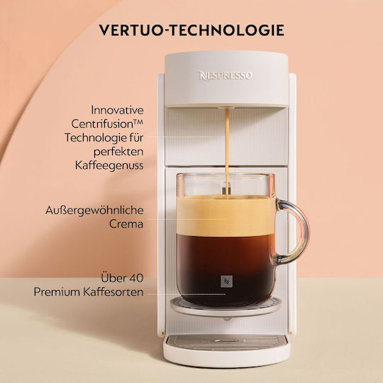 De'Longhi Vertuo Up Καφετιέρα για Κάψουλες Nespresso Πίεσης 15bar Pearl White
