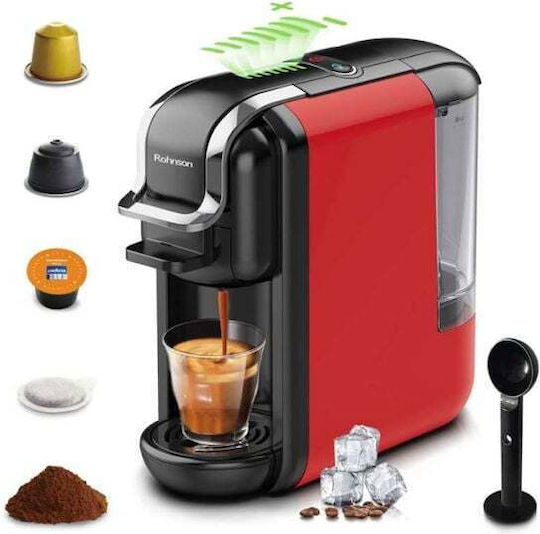 Rohnson Кафемашина за капсули Nespresso Налягане 19бар Червен