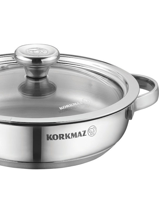 Korkmaz Stainless Steel Shallow Pot 5lt /