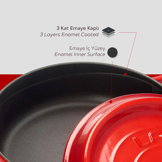 Lava Trendy Shallow Pot Made of Cast Iron 47L / 24cm