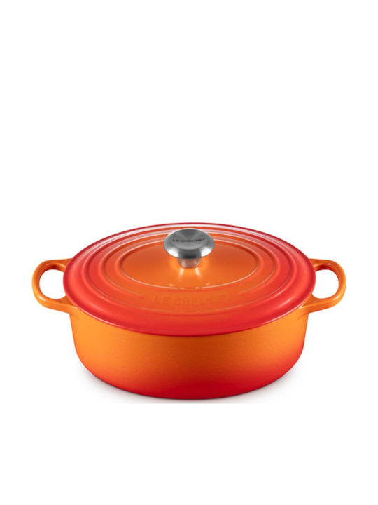 Le Creuset Signature Oval Ρηχή Κατσαρόλα από Μαντέμι 4.1lt / 27cm Volcanic