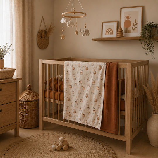 Grandes Suenos Blanket Nursery Swaddling Blankets Cotton Brown 75x100cm