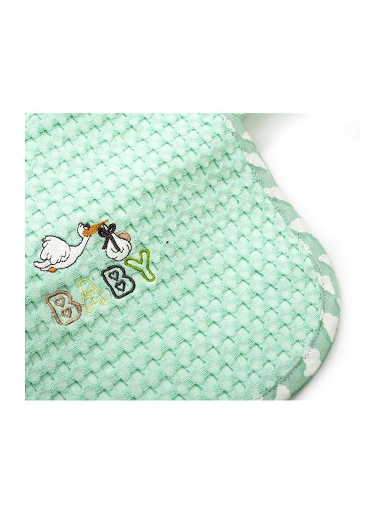 Dimcol Nursery Swaddling Blanket Stork Waffle Green 80x110cm