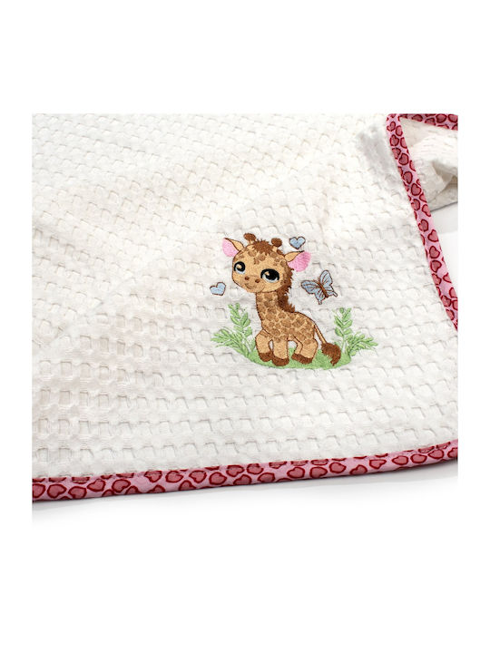 Dimcol Nursery Swaddling Blanket Giraffe Waffle White 80x110cm