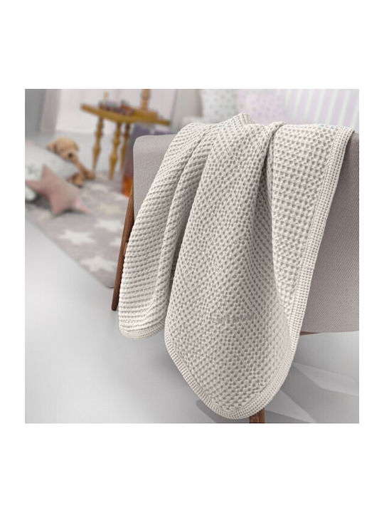 Guy Laroche Cot Blanket Perla Waffle Ecru 110x130cm