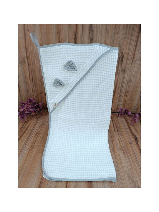 SteweHome Baby Blanket Nursery Swaddling Waffle White 100x90cm