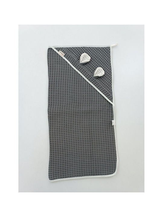 SteweHome Baby Blanket Nursery Swaddling Cotton Gray 100x90cm