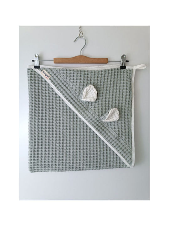 SteweHome Baby Blanket Nursery Swaddling Cotton Green 100x100cm