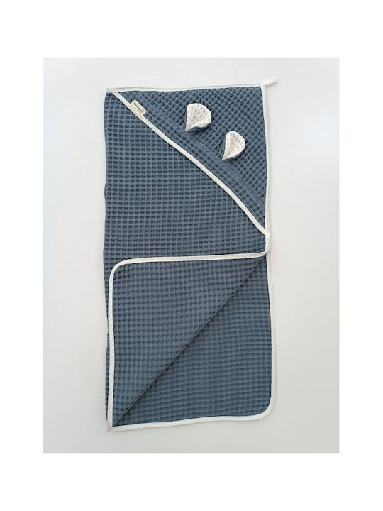 SteweHome Baby Blanket Nursery Swaddling Blanket Cotton Navy Blue 100x100cm