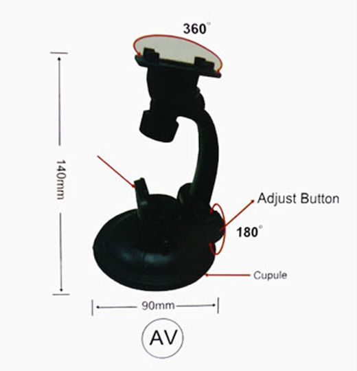 Car Mobile & Tablet Mount 7-13 Inches with Adjustable Hooks Black