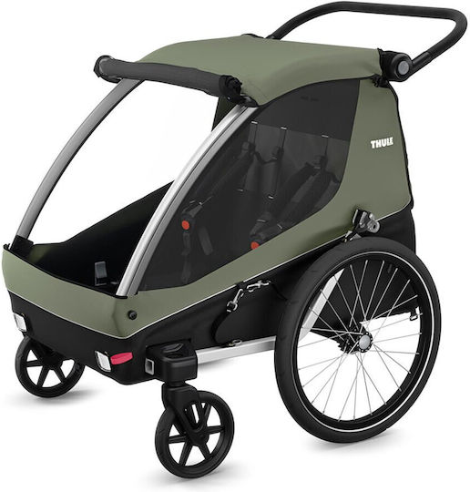 Thule Fahrradanhänger Für Den Transport Von 2 Kindern Thule Courier Dunkelgrün